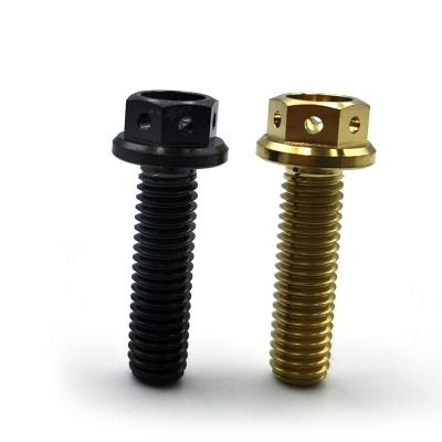 China Strong Hardness Titanium Alloy Titanium Gr.5 M8 Flange Motorcycle Head Screws for sale