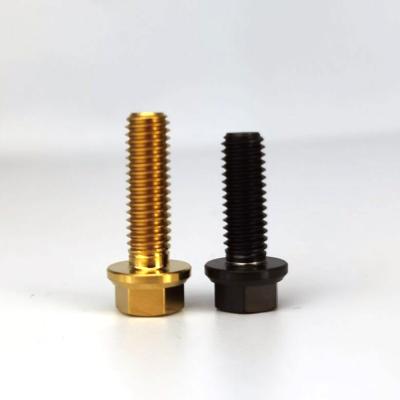 China New Customized Listing ISO/CE Size Bright Forging Alloy Titanium Titanium Plated Flange Screw Bolts For Car for sale