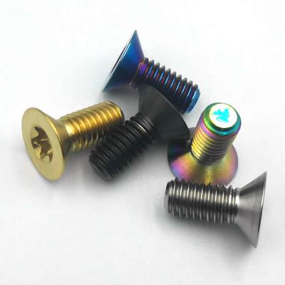 China Strong Hardness Factory Outlet Customized Color Forge Bright Titanium Alloy M6 Titanium Screw Joint For Motorcycle for sale