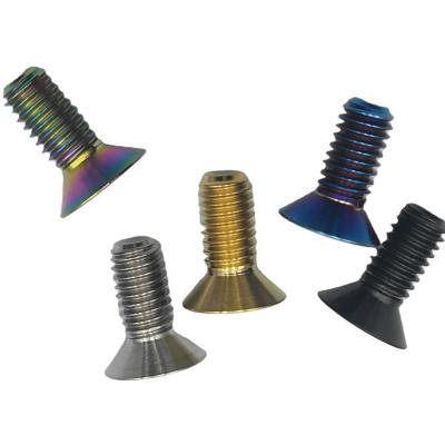 China Strong Hardness Rainbow m5 m6 DIN7991 Countersunk Titanium Hex Socket Head Bolts for sale