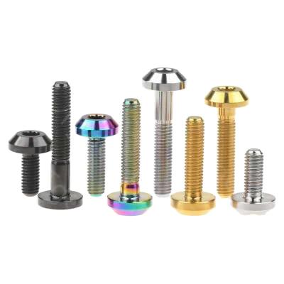 China Motorcyle Head Anode Colored Button Titanium Screws For Motorcycle for sale