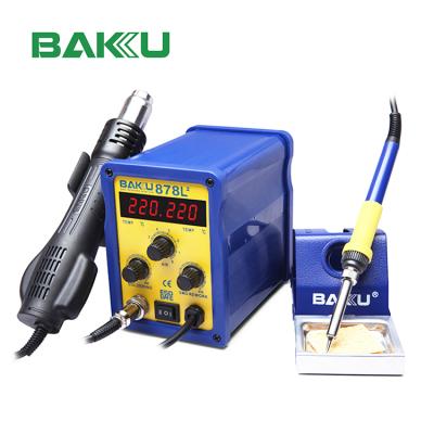 China LED digital display hot sale BAKU BK-878L2 hot air bga rework station with soldering iron station for sale