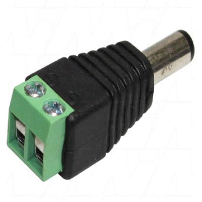 China Male DC 2.1mm Industrial DC Plug To Terminal Block Connector for sale