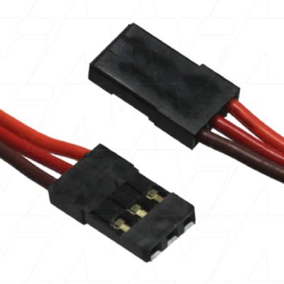 China For PCB Connection JR/Hitech Male Connector Brown/22AWG Red/Orange Length 300mm Tape and Tin 3mm for sale