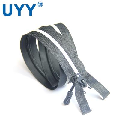 China 5# Brand Viable Custom Reflective Waterproof Nylon Zipper for sale