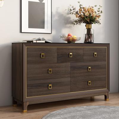 China (Other)Adjustable Wooden Chest Of Dresser Table Antique Style Bedroom Storage Rustic Home Furniture Curved 6 Drawer for sale