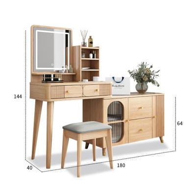 China (Others)Adjustable Modern Dressing Table Designs For Bedroom Vanity Makeup Dressing Table With Mirror And Stool for sale