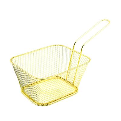 China Factory Soldered Chips Frying Basket Gold for sale