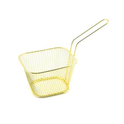 China China Factory Welded Chips Frying Basket Gold Small for sale