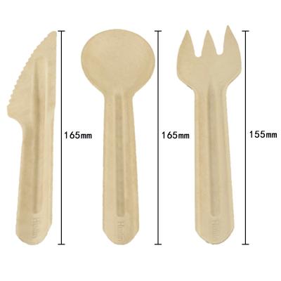 China High Quality Custom Biodegradable Bagasse Party Eco Friendly Stocked Disposable Cutlery Set Set For Restaurant Exclusive for sale