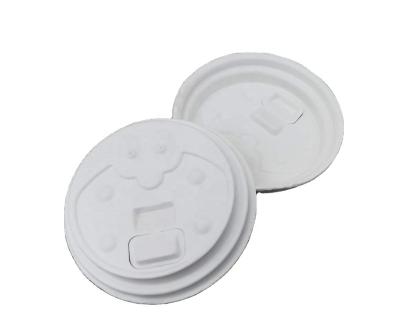 China Disposable Compostable Sugar Cane Pulp Bagasse 90mm Drink Cup Lids Coffee Cups Lids With Lids for sale