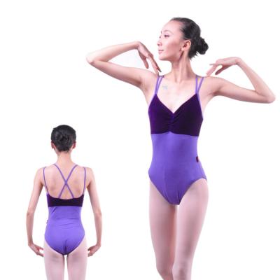 China Camisole Backless Velvet Leotards for sale