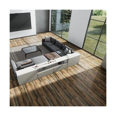 China Mid Century ECO Modern Wood Grain Parquet Effect Glue Down Vinyl Wood Planks Tile PVC Flooring For Bedroom for sale