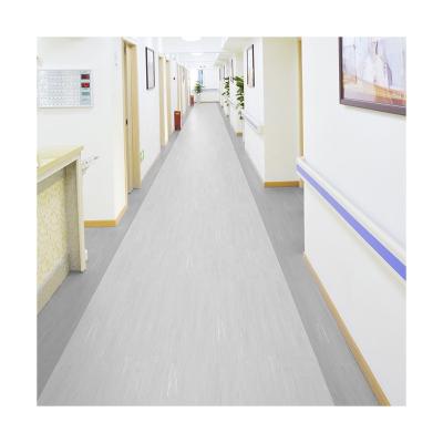 China Undirectional Modern White Polished Homogeneous Tile Vinyl Floor PVC Roll For X-Ray Room for sale