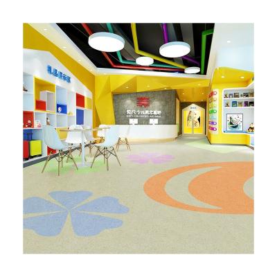 China Modern Eco Friendly Shock Absorption Homogeneous Flooring PVC Roll Flooring Vinyl For School for sale