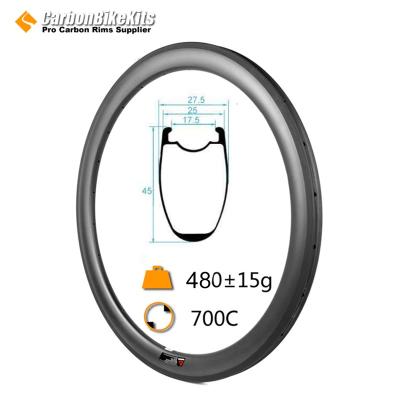 China CarbonBikeKits 45x25mm Anvil (Tubeless Ready) Full Carbon 700C Rim Tubeless Ready For Road Bicycle Rim Brake And Disc Brake Wheels for sale