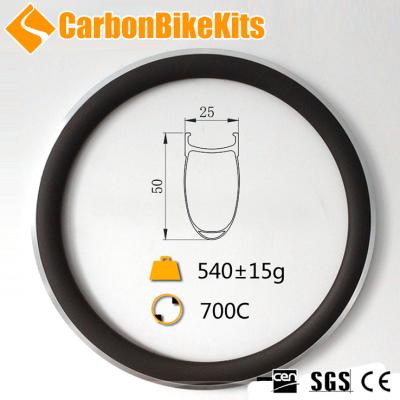 China Good Quality CarbonBikeKits Carbon 50mm Anvil Aluminum Alloy Rim CA50-25 for sale