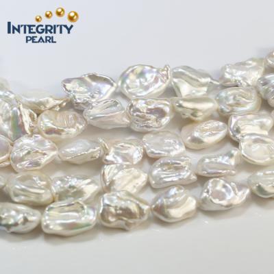 China 13-15mm Good Quality Big Large Loose Irregular Freshwater True Size Freshwater Pearl Natural Freshwater Pearl Strand String 13-15mm Keshi Pearl for sale