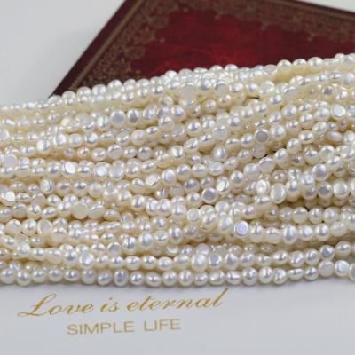 China Baroque flat back natural freshwater pearls pearl good quality small 4-5mm AA+ freshwater pearl nugget strand real natural pearls for sale