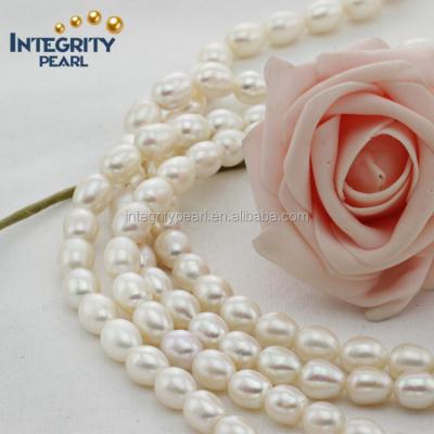 China Pearl 10x13mm AA Natural White Rice Pearl Freshwater Freshwater Pearl Strand for sale