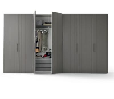 Cina Guardaroba modulare Scratchproof Grey Cupboards Bedroom Odourless del PVC in vendita