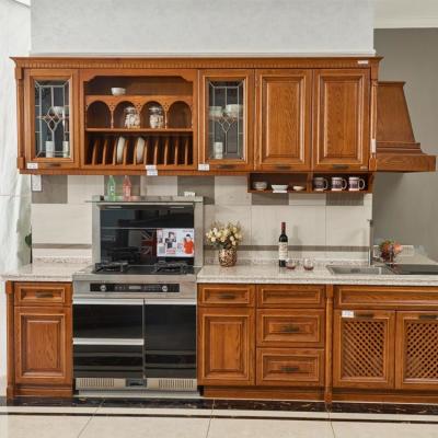 China Luxury Classic E0 Solid Wood Kitchen Cabinets America Style Furniture for sale