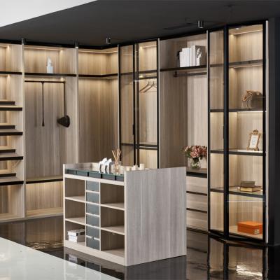 China ODM Glass Door Wardrobes Modern Glass Closet for sale