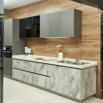 China O armário de cozinha modular ajustou armários de cozinha do PVC de Matte Kitchen Cabinets da laca do MFC à venda