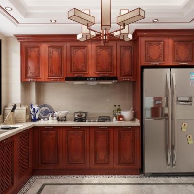 China China Factory Furniture Classic Solid Wood Kitchen Cabinets Customized for sale