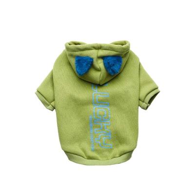 China Wholesale Sustainable Pet Clothes Cat/Dog Bear Blue Ear Coats Hoodie Like Dog Warm Hooded Sweatshirt Hooded Pet Winter Clothes Coat for sale