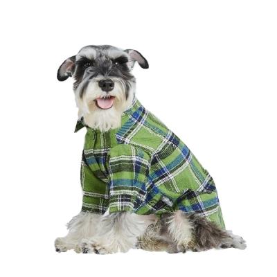 China Viable Cotton Dog Green Plaid Shirt from Ekkiochen Pet Clothing Accessories Like Baby Clothes and Shoes Trui Clothing Store for sale