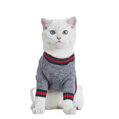 China Ekkiochen Sustainable Collar Cats Red Ribbon Sweater Pet Clothing Accessories Like Dog Cat Clothing Disposable Cashmere Sweaters Puppy for sale