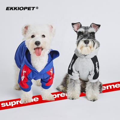 China Ekkiochen Sustainable Cat/Dog Superme Hoodie Like Dog Clothes Pet Apparel Blank Dog Hoodie for sale