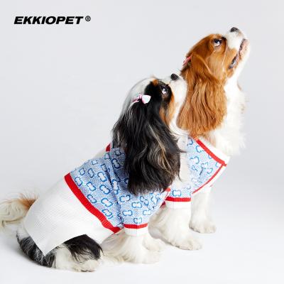 China 2021 Viable Ekkiochen hot selling blue kintting dog sweater as pet clothing or dog clothes for sale