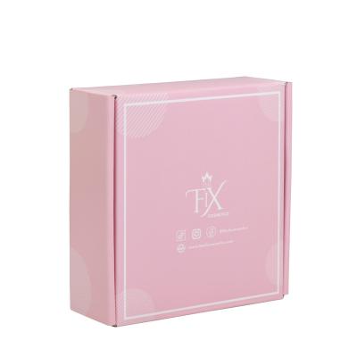 China Xindonsen Recyclable High Quality Pink Color Logo Printing Gift Packaging Mailing Custom Paper Box for sale