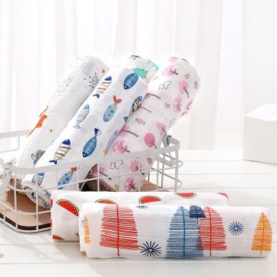 China 2-6 Diapers Baby Bamboo Soft Solid Muslin Anti-Static Wrap Blankets Wrap Set 100% Organic Cotton For Boy And Girl for sale