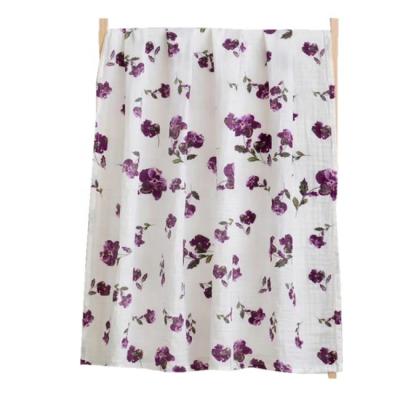 China Baby Blanket Manufacturer Anti-static 100% Cotton Printed Cute Panda Baby Swaddle Blanket Bamboo Muslin Wrap Fabric for sale