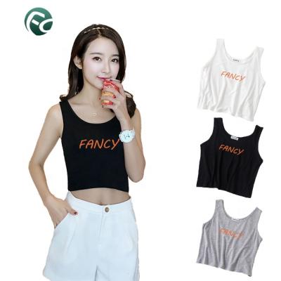 China Custom Wholesale High Quality Crop Top Ladies Tank T-shirt Anti-wrinkle Women Sleeveless Vest T-shirt for sale