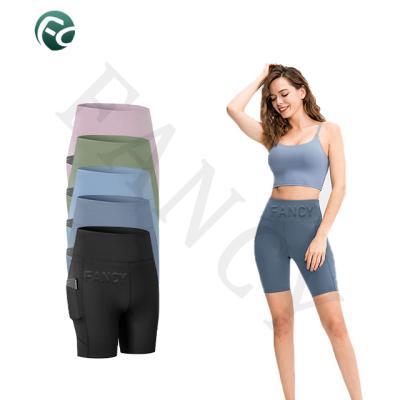 China 2022 Anti-wrinkle fashion style tight yoga pants new style high waist women's yoga short pants seamless gym leggings for sale