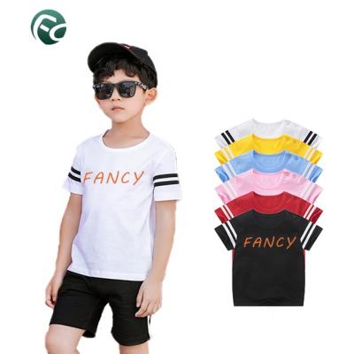 China 2021 Anti-Shrink Cotton Kids Clothing Boys Girls Fashion O-Neck T-shirts Kids Cute Clothes for sale