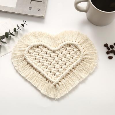 China 100% Handmade Macrame Coasters Drink Cotton Boho Handmade Coasters Set With Tassel For Kinds Of Cups And Mugs for sale