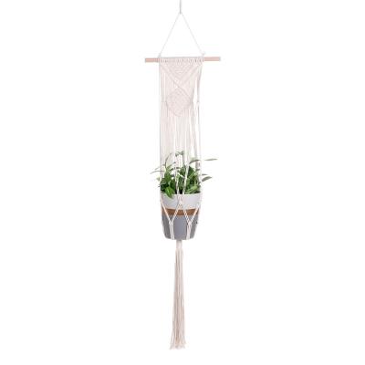 China Art Decor Cotton Rope Macrame Plant Hanger with Handmade Rope Hangings Cotton Planters Flower Pot Home Hanging Basket for sale