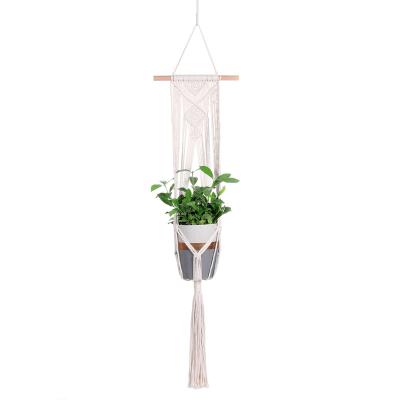 China Eco-friendly Indoor Outdoor Cotton Planter Basket Hanging Rope for Pots, Wall Art Boho Style for Indoor Outdoor Home Decor for sale