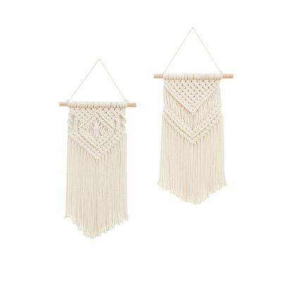 China Boho Chic Nordic Home Decor 100%cotton Modern Macrame Tassel Wall Hanging Art Woven for Farmhouse Decoration for sale