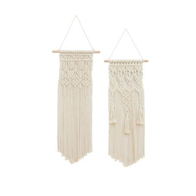 China Beautiful Decoraion Handmade Macrame Woven Cotton Bohemian Tapestry Tassel Style Wall Hanging For Home Decor for sale