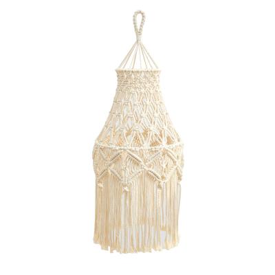 China Art Decor Macrame Lamp Shade Boho Hanging Cover Shade Ceiling Lamp Shade Bedroom Light Shade for Home Decor for sale