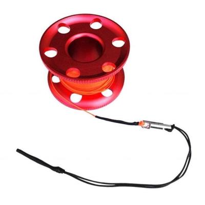 China Waterproof high quality colorful aluminum signal tube diving reel with 30m line for sale