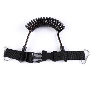 China Durable Strap Clips Buckle Safety Reminder Spring Expandable Diving Coiled Lanyard for sale