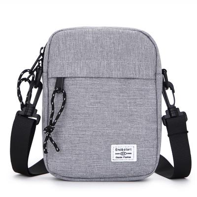 China Japan style men's canvas small square messenger bags empty gray custom fashion logo cross - body shoulder bag for men for sale