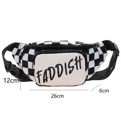 China 2022 Summer Custom Adjustable Belt Printing Children Fanny Pack Running Belt Bag Children Plaid Waist Bag Sublimation for sale